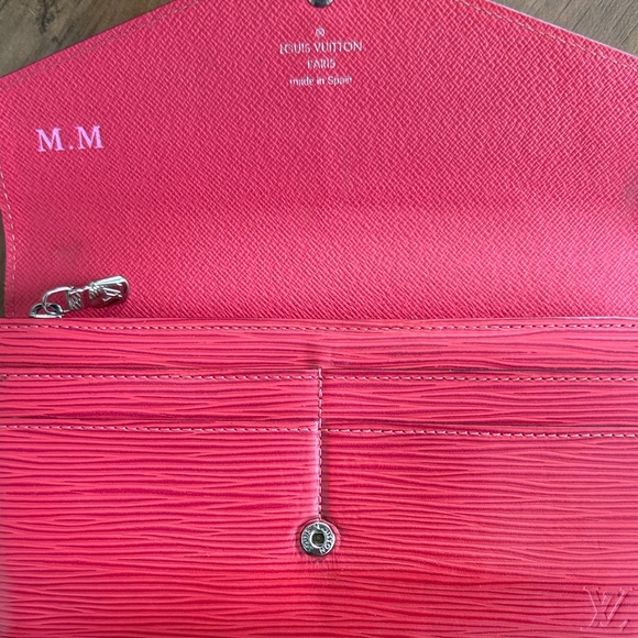 ** Louis Vuitton ** Wallet Epi Sarah Wallet Castillan Red Valentine’s Day COA - Picture 7 of 15